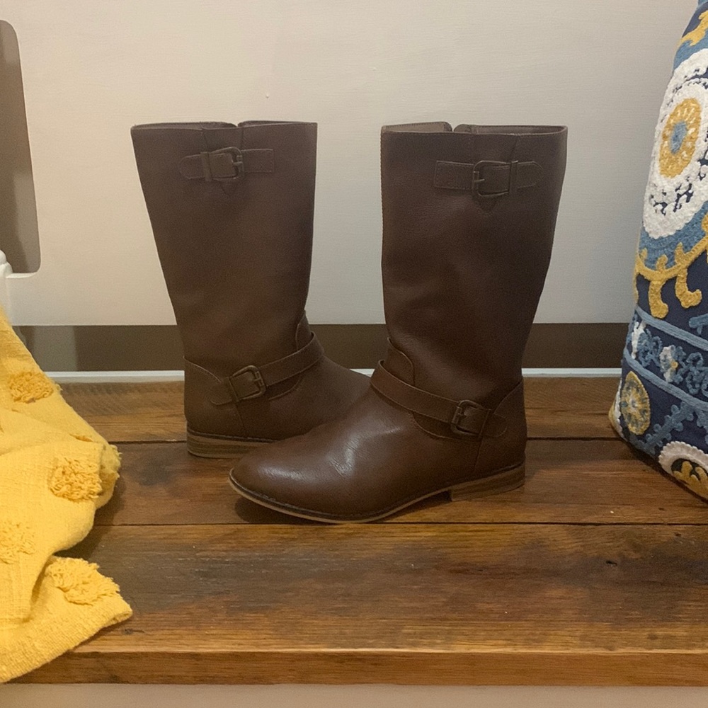 dark brown with a zipper